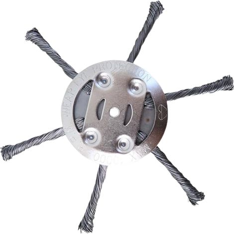 Tête de coupe-bordures en fil d'acier, diamètre 15 cm, ouverture de 5 mm, poids 164 g, matériau : fil d'acier, 1 pièce, compatible avec les trous de fixation de 5,5 mm, coupe-bordures à arbre droit (1/5)
