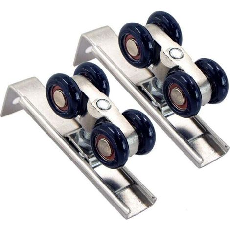 Roulette Porte Coulissante Placard Pulley - Ferrure De Porte Coulissante Profil Coulissage Alliage D'Aluminium Pour L'IntéRieur, Portes Passage, Bois, Coulissantes Verre, 2 PièCes (1/4)