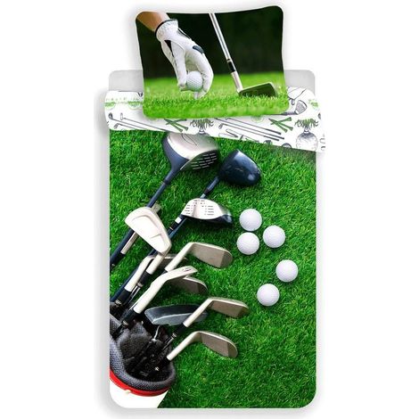 Parure de lit golf - 140 x 200 cm - Vert - Livraison gratuite (1/3)