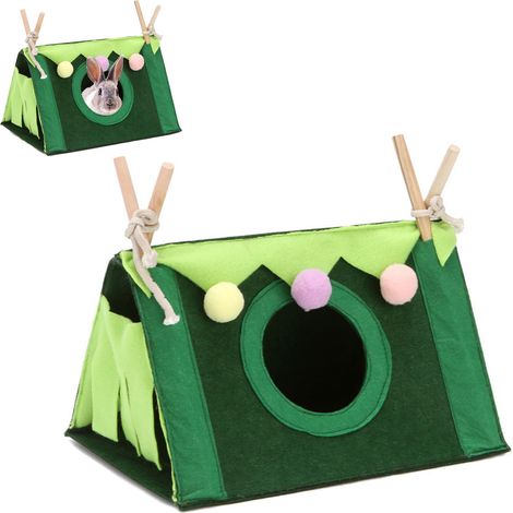 Lit Cochon d'Inde - 1 pièce, Lit Petit Animal Grotte Douillette - Pour Hamster/Furet/Chinchilla (1/4)