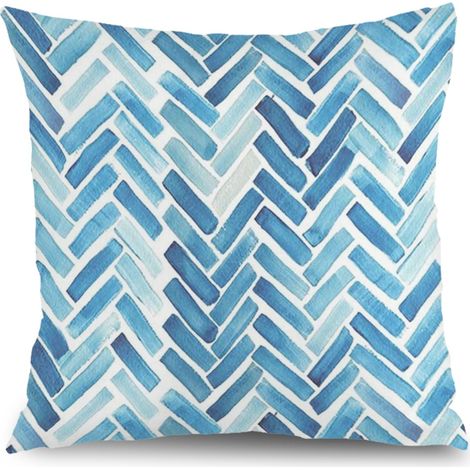 Housse de coussin carreaux été, décoration intérieur élégant,50×50cm (1/5)