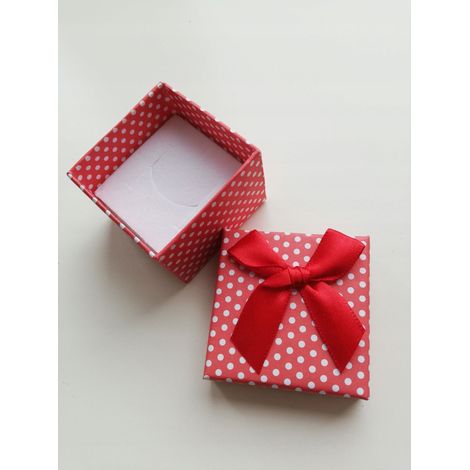 Scatola rossa a pois, confezione regalo decorativa (1/5)