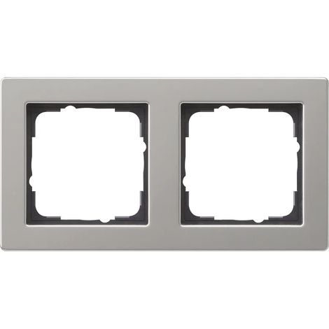 Gira Marco embellecedor 2f Gira E2 Acero inox. [021233], 0212 33
