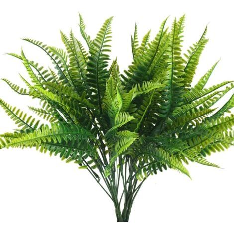 Fougère artificielle Boston 42 cm – 7 branches résistantes aux UV – Plante décorative imperméable – Pour intérieur et extérieur (1/5)