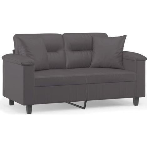 Maison Exclusive - Divano a 2 Posti con Cuscini Grigio 120 cm in Similpelle