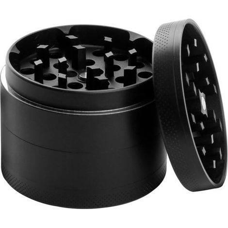 Molinillo de especias, molinillo de hierbas secas portátil de aleación de zinc, color negro, 5x4cm/2x1.6 pulgadas (1/5)
