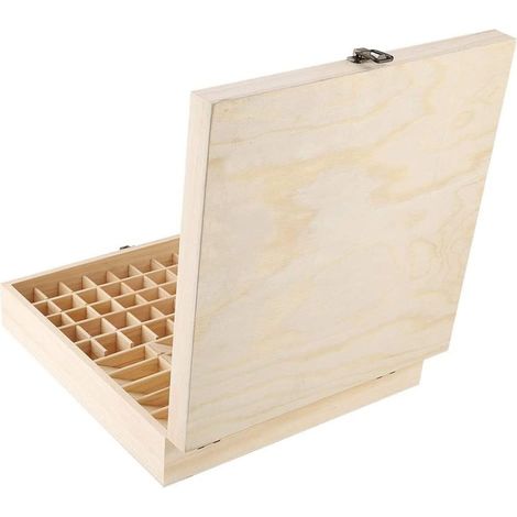 Grande boîte de rangement en bois avec 87 compartiments pour huiles essentielles. (1/5)