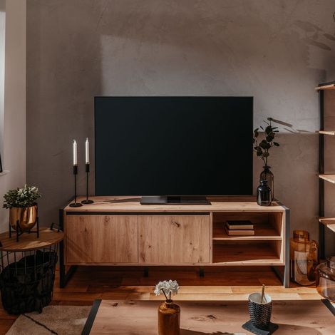 Mobile porta TV 160x55h cm colore quercia e antracite - Denver 54 (1/5)