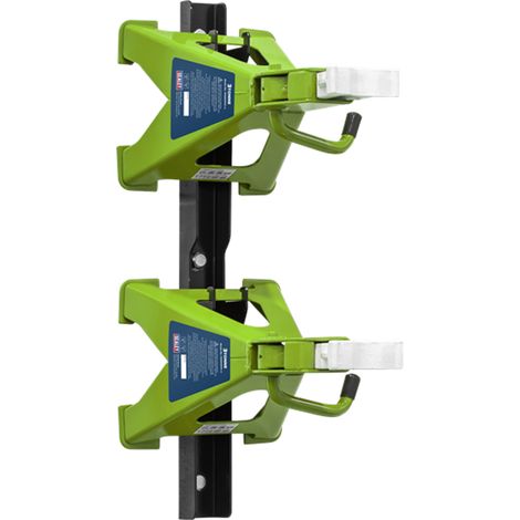 Sealey VS2003HVCOMBO Axle Stand & Axle Stand Storage Rack Combo 3 Tonne - Hi-Vis Green (1/2)