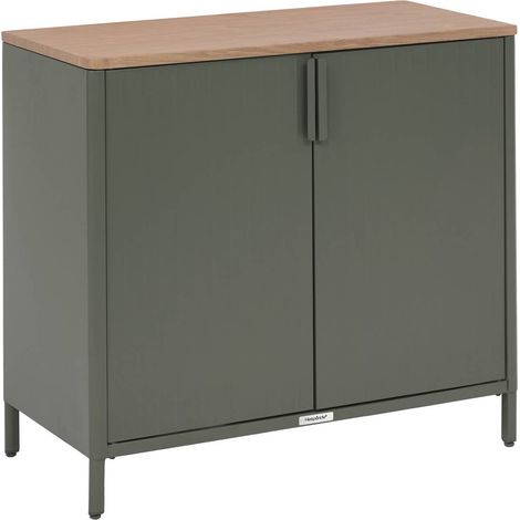 Credenza da giardino ironia in acciaio zincato verde alloro - Hespéride