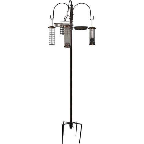 Metal Complete Bird Feeding Station with 4 Feeders with Stabiliser Stand (1/6)