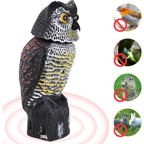 Leurre de Hibou à Cornes Faux Leurre de Hibou à Cornes Oiseau épouvantail Nature Ennemi Antiparasitaire pour Jardin Extérieur.
