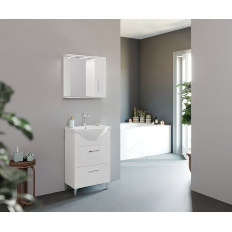 Mobile bagno con specchio e illuminazione led. Pensile
