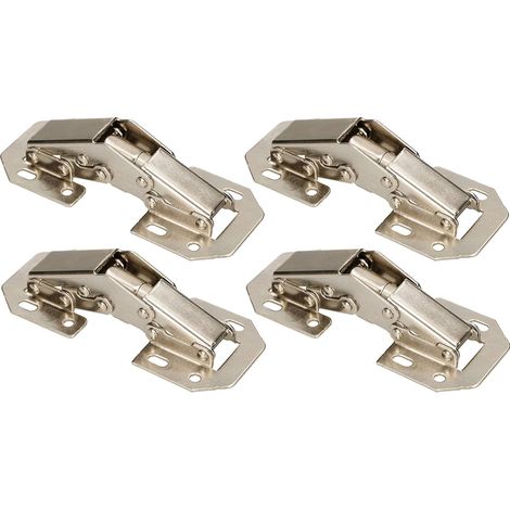 KOTARBAU Lot de 4 charnières à visser avec ressort 105 mm Montage sans perçage de pot pour portes de meubles, butée d'angle, armoire de cuisine, penderie (1/5)