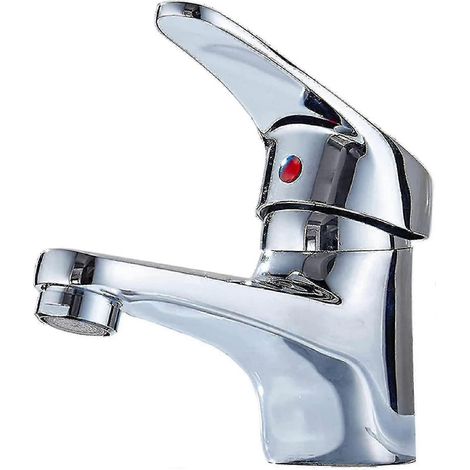Grifo mezclador para lavabo, grifo para baño, grifo mezclador de agua fría/caliente, grifo de latón macizo cromado, fregadero de baño, grifo de cocina (1/5)