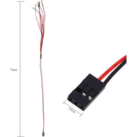 Set mit 6 LEDs, 3–7 V, für 1:10 RC-Cars, Scheinwerfer und Rücklicht, 5 mm/3 mm Durchmesser