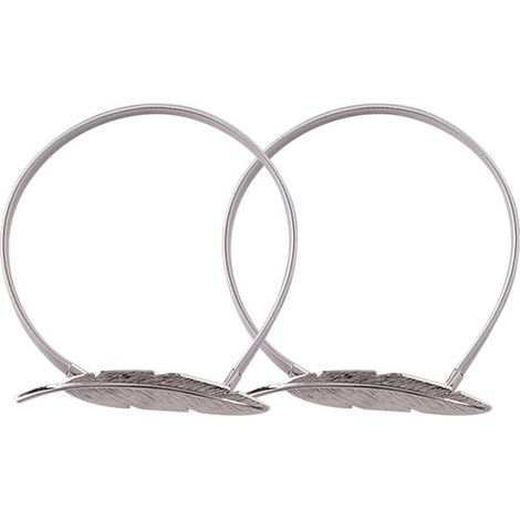 2pcs Embrasses de Rideaux, Embrasses Rideau Aimantée Magnétiques, Attache Rideaux fenetre Pince pour Rideaux en Alliage pour Rideaux (Feuilles d'argent) (1/5)