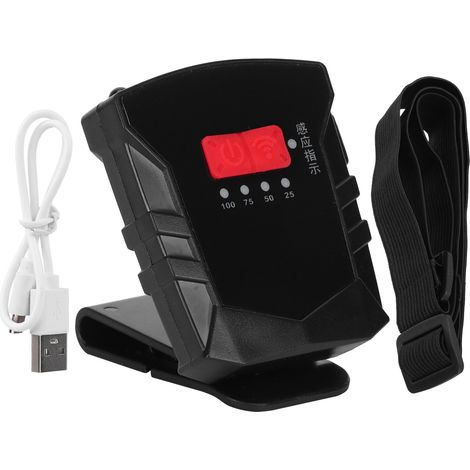 Lampe frontale LED sensorielle à clip pour casquette, à fixer sur la visière d'un chapeau. (1/5)