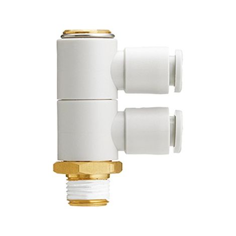 Coude mâle universel à double branche SMC KQ2VD vers Enfichable 10 mm R 3/8 ( Prix pour Boîte de 5 )