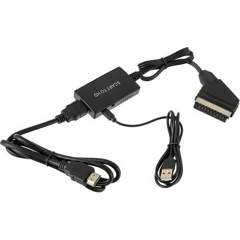 Convertidor de Scart a HDMI, con cables HDMI, con selector 720P/1080P, para HDTV/decodificador/Xbox/PS3/Sky DVD (1/5)
