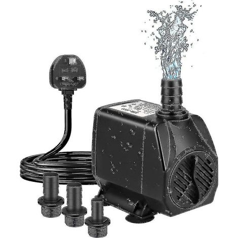 Pompe submersible de 60 W, pompe à eau ultra-silencieuse pour fontaine (800 gph, 3000 l/h), corps de pompe amovible et nettoyable. (1/5)