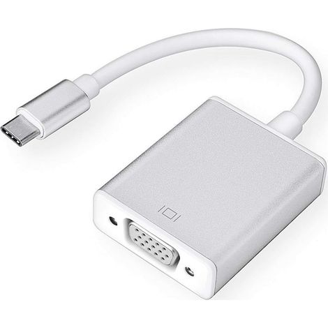 Adaptateur, convertisseur USB-C/VGA, 10 cm, Alb (1/5)