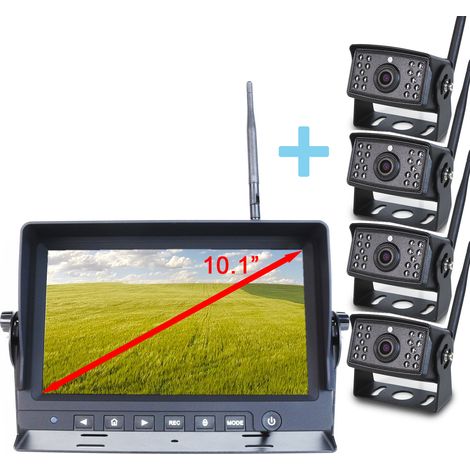 Kit de visión trasera inalámbrico Yatek Pantalla AHD 10,1" + 4 cámaras 1080P 120º(H) de visión con una distancia de recepción de 150m (1/5)