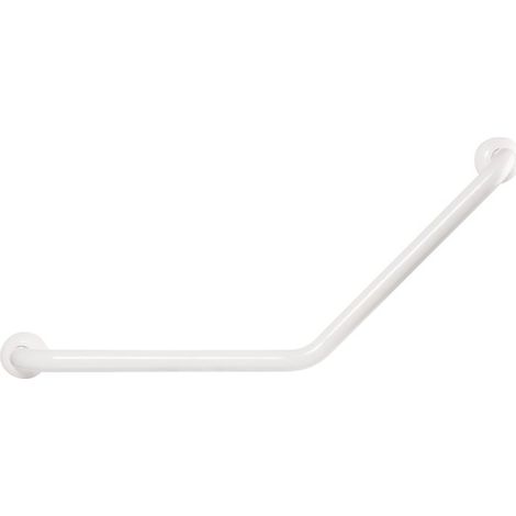Pellet – Barre d'appui coudée 135° époxy blanc 400x400mm ⌀30mm – Fixation invisible – Pour espaces confinés