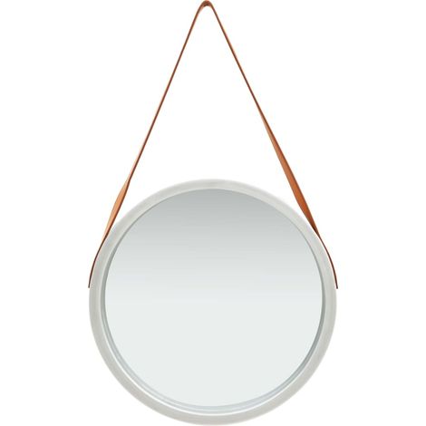 Maison Exclusive - Specchio da Parete con Cinghia 50 cm Argento