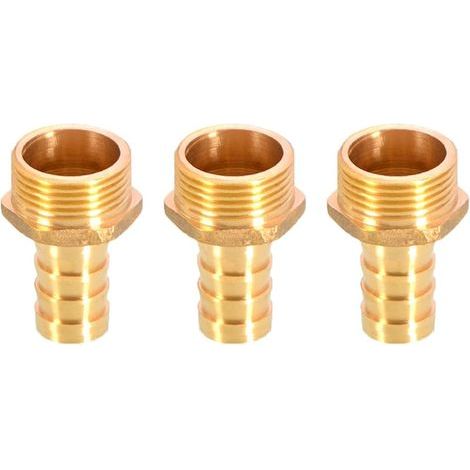 Ensemble de 3 raccords de tuyau en laiton avec bride pour connecteur de coupleur 16 mm à filetage mâle BSP de 3/4 pouces - Adaptateur de tuyau (1/3)
