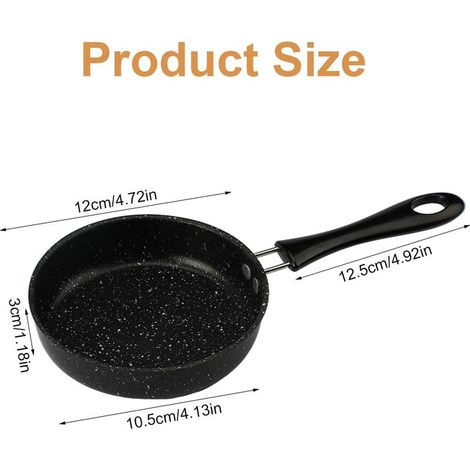 12 cm Mini-Eierpfanne, Mini-Induktionspfanne, kleine Induktionspfanne mit Griff, kleine antihaftbeschichtete Eierpfanne, tragbar, für Eier, Speck, Schinkenscheiben, Steaks (1/5)