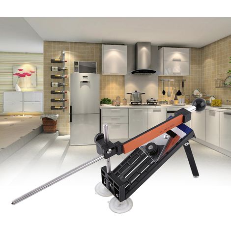 Affûteur de couteaux professionnel, système d'affûtage de cuisine à angle fixe avec 4 pierres (1/5)