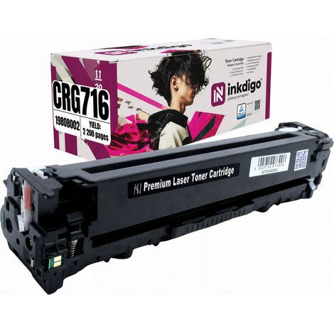 Toner Inkdigo CRG716B compatibile con Canon imageCLASS MF8050cn LBP5050, certificato TÜV. (1/5)