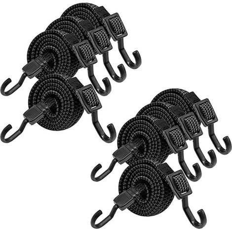 Bungee avec Crochets, 8 pièces Expanders avec Crochets, 100cm réglable Elastic Sangle pour Vélo Carriers, motos (1/5)