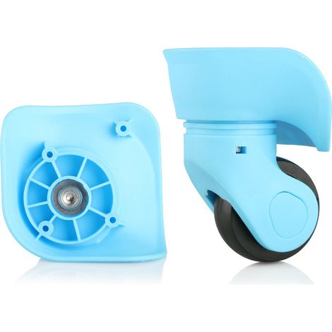 Paire roues valise universelles remplacement caoutchouc robustes silencieuses pivotantes 360° pour bagages réparation voyage (2 pièces) Bleu (1/4)