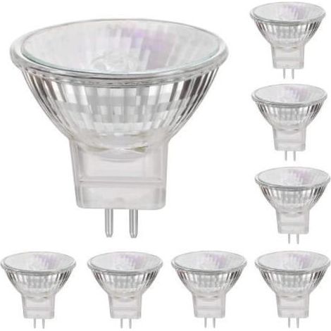 Ampoules halogènes MR11 GU4 12V 20W - Blanc chaud - Pack de 8 (1/4)