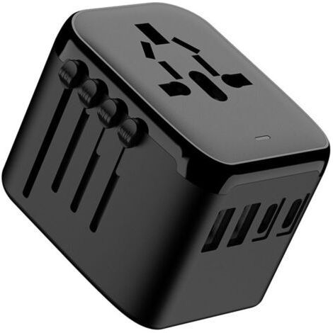 Adaptateur de voyage universel dans le monde entier avec PD20W, 2 USB, 2 USB C et 1 prise AC, adaptateur de prise international, pour l'Allemagne, les tats-Unis, l'Angleterre, la (1/5)
