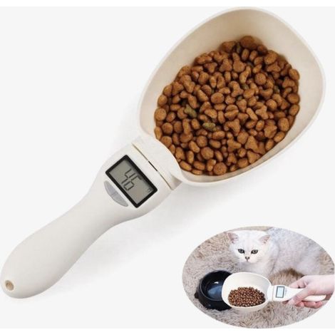 Cuillère de mesure numérique de pesage cuillère-aliments pour animaux de compagnie alimentation scoop cuillère à mesurer pour les aliments pour animaux de compagnie-chiens-chats-balance numérique (1/5)