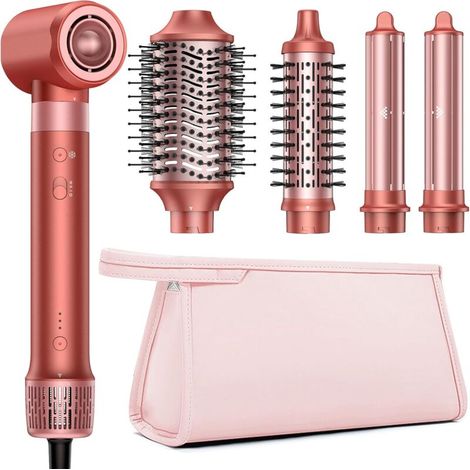 Sèche Cheveux & Air Styler, 5 en 1 Brosse Soufflante avec Séchage Rapide, Sans Dommages Causés par Volumisation, Bouclage, Lisser, Trousse de Rangement Offerte (1/4)