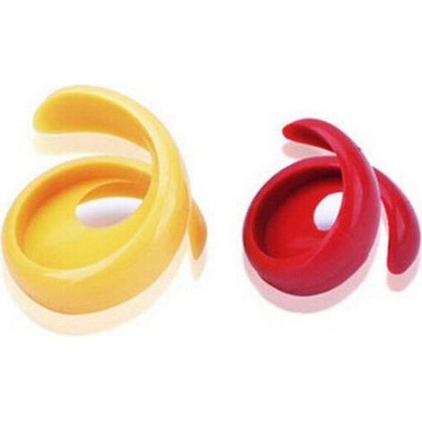 2 Stück spiralförmiger Wurstschneider rot gelb