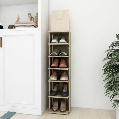 Mueble zapatero madera contrachapada roble Sonoma 27,5x27x102cm (1/5)