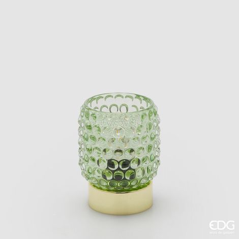 EDG Enzo De Gasperi Lampada da Tavolo Bubbles Rotondo Led H 11 Cm D 8,5 Cm IP20 Scatola Regalo Verde