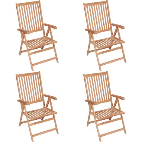 Verstellbare Gartenstühle 4 Stk. Massivholz Teak