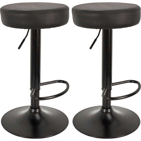 Lot de 2 Tabourets de Bar - HOME DECO FACTORY - Mumford - Réglables - Noirs (1/7)