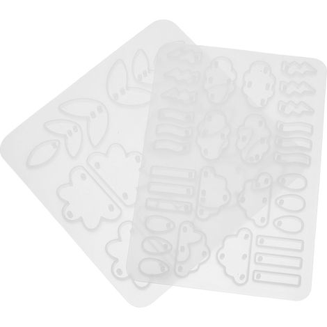 2-piece silicone mold for epoxy resin jewelry, leaf and cloud pendants, suitable for DIY earring and necklace making (1/5)