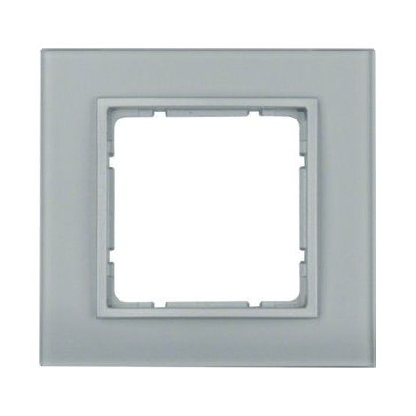 Marco 1 elemento Berker By Hager B7 10116414 Cristal aluminio