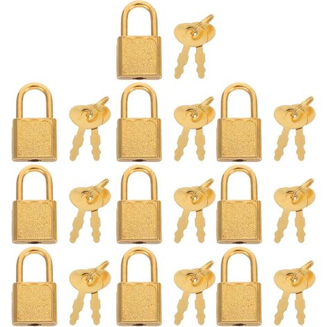 Sets kleiner Metallschlösser mit goldenem Schlüssel
