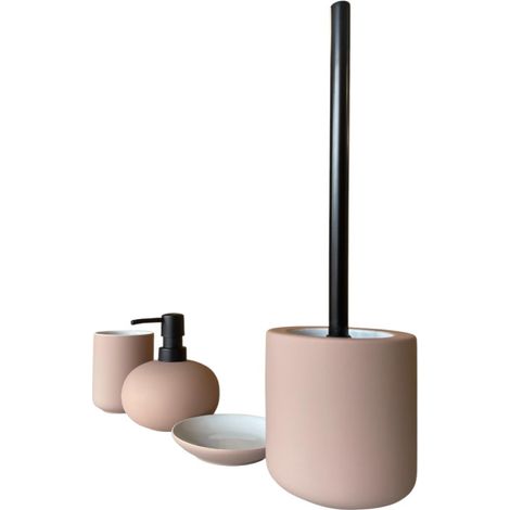 Set de bain en grès Mambo sable 4 pièces - 30x20x17cm - Sable