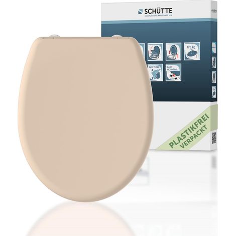 SCH�TTE WC-Sitz aus Duroplast mit Absenkautomatik und Schnellverschluss Toilettendeckel Uni Klodeckel Einfarbig 82305 (1/5)