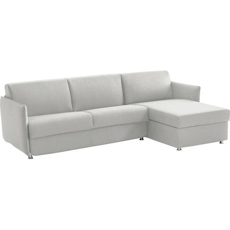 Sofa mit Ottoman Scordia, abziehbar, Stauraum Made in Italy, wasserabweisend, multifunktional als Bett, 260x160 cm
